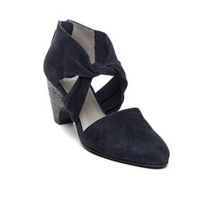 Eileen Fisher Mary Knotted Cutout Black Suede Pump